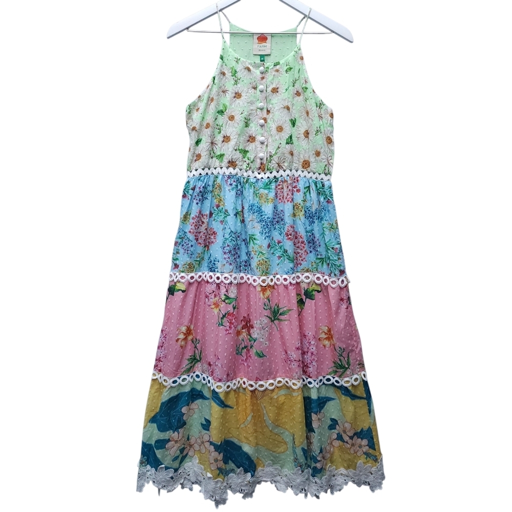 Farm Rio Mixed Floral Midi Dress